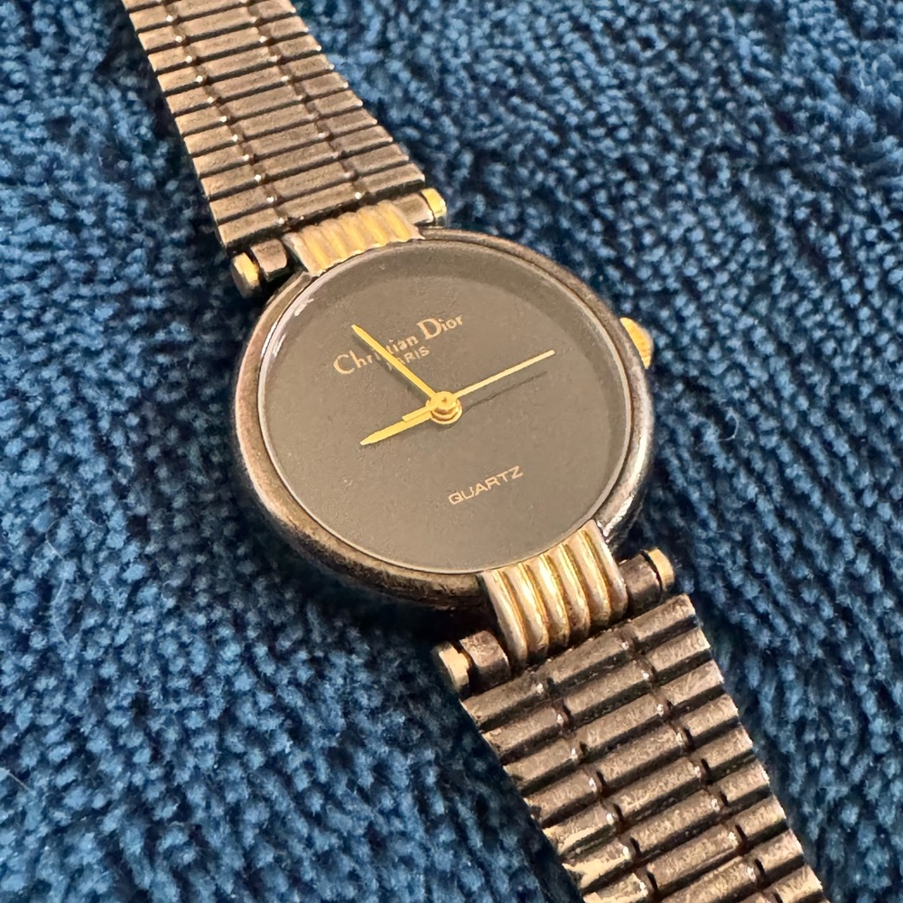 Christian Dior Quartz Watch with Gold and Black Accents
